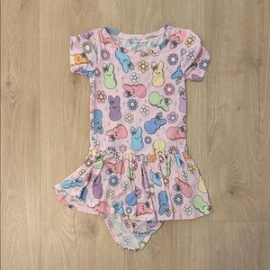 Pink Bunny Print Baby Dress